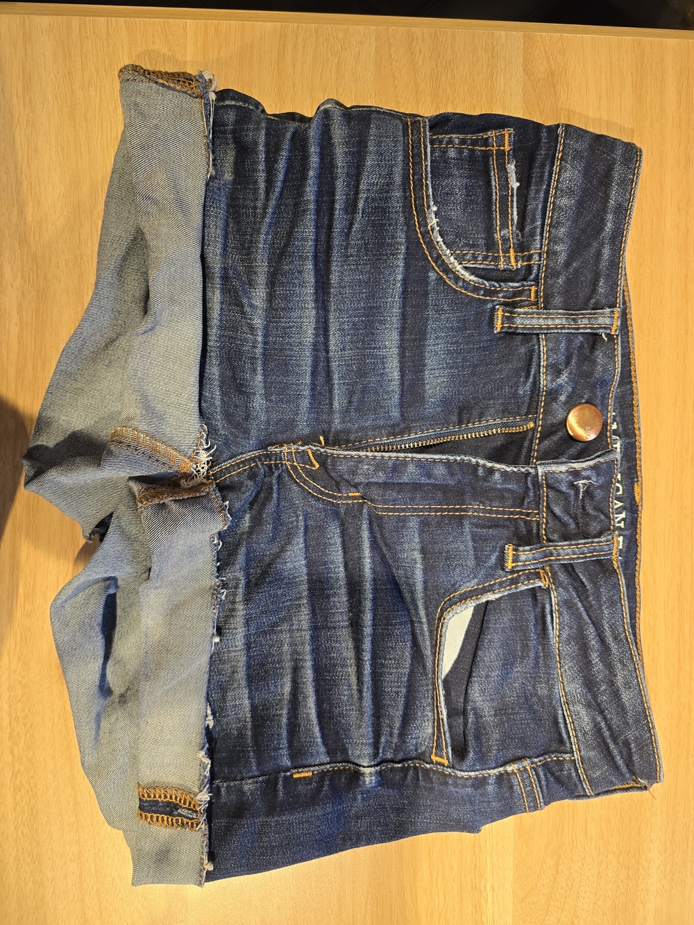 American Eagle Dark Wash Shorts - HI-RISE SHORTIE SZ 2
